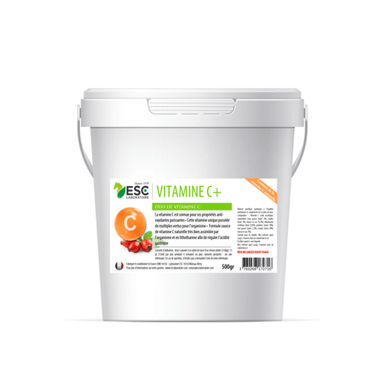 VITAMINE C+ – Soutien de l’effort du cheval – Contient de la vitamine C naturelle 500g