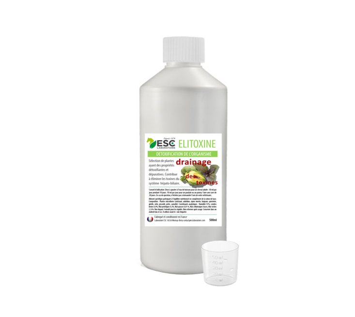 ELITOXINE – Drainage detox cheval – Complément liquide à base de plantes 500ml